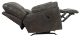 Reclining model of Tambo Pewter Faux Leather Recliner