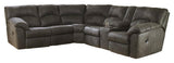 Side angle showing reclining pull tab