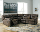 Front view showing solid pewter faux leather upholstery