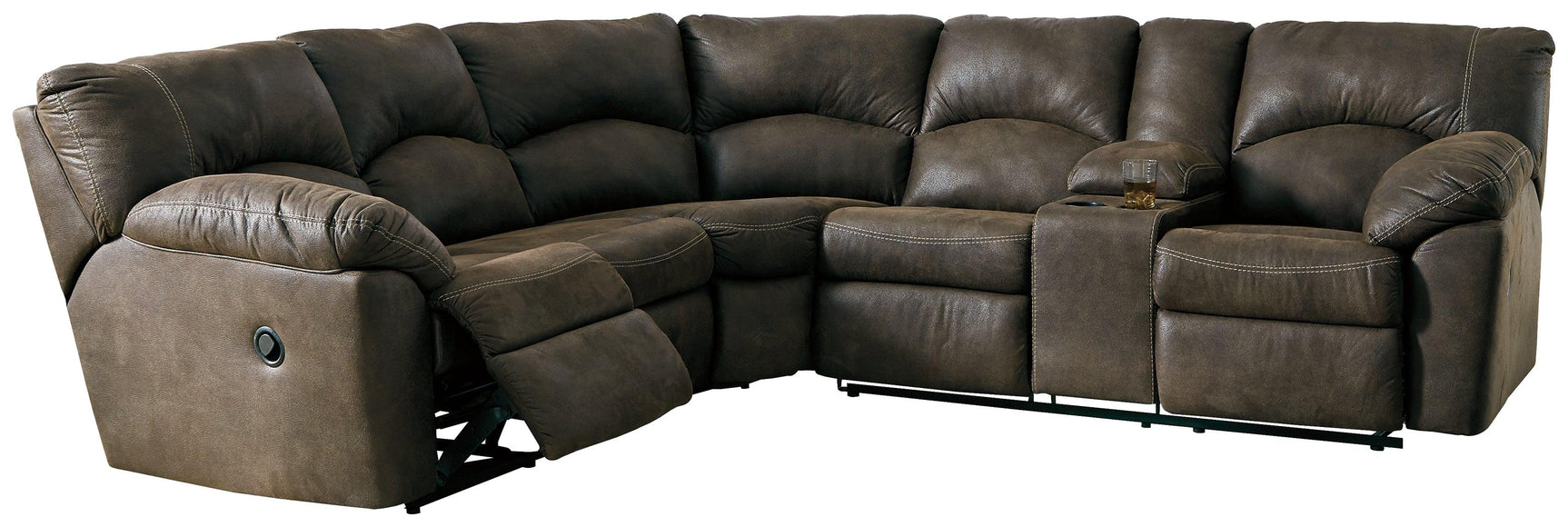 Sectional viewed from above highlighting two-piece design