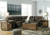 Sectional with fully reclined length visible
