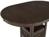 Hartwell Brown Oval Counter Height Set view 3