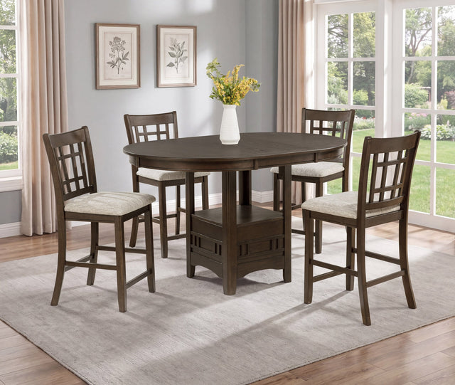 Hartwell Brown Oval Counter Height Set from Decor Furniture