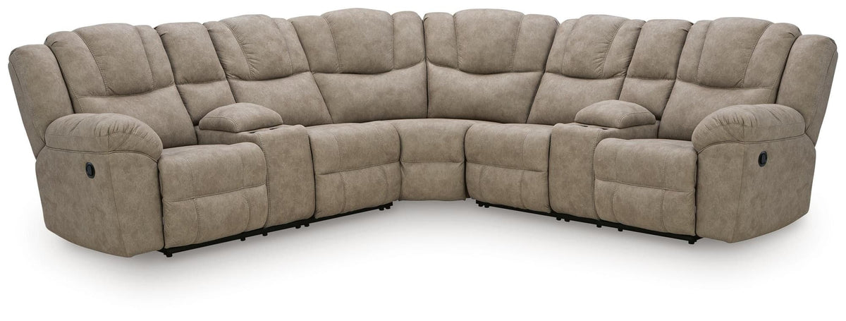 Pearce-Pike Birch 3-Piece Reclining Sectional with Double Console — product view