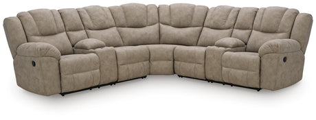 Pearce-Pike Birch 3-Piece Reclining Sectional with Double Console — product view