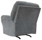 reclining view of Allmaxx Pewter Chenille Recliner recliner