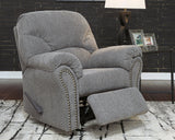 side view of Allmaxx Pewter Chenille Recliner recliner