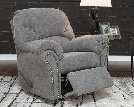 Allmaxx Pewter Chenille Recliner side open view