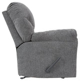 side view of Allmaxx Pewter Chenille Recliner recliner
