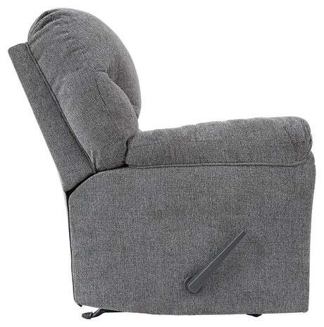 Allmaxx Pewter Chenille Recliner alternate side view
