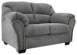 Allmaxx Loveseat back view in pewter chenille fabric