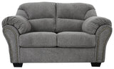 Front view of Allmaxx Pewter Chenille Loveseat