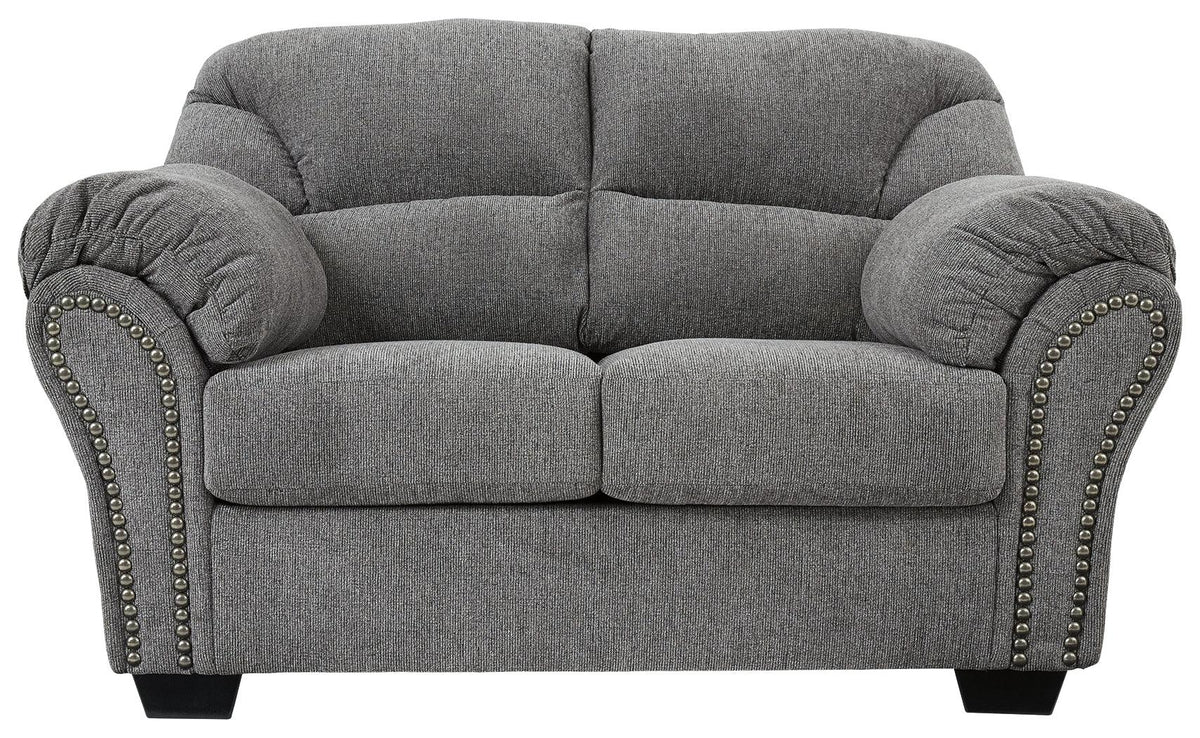 Front view of Allmaxx Pewter Chenille Loveseat