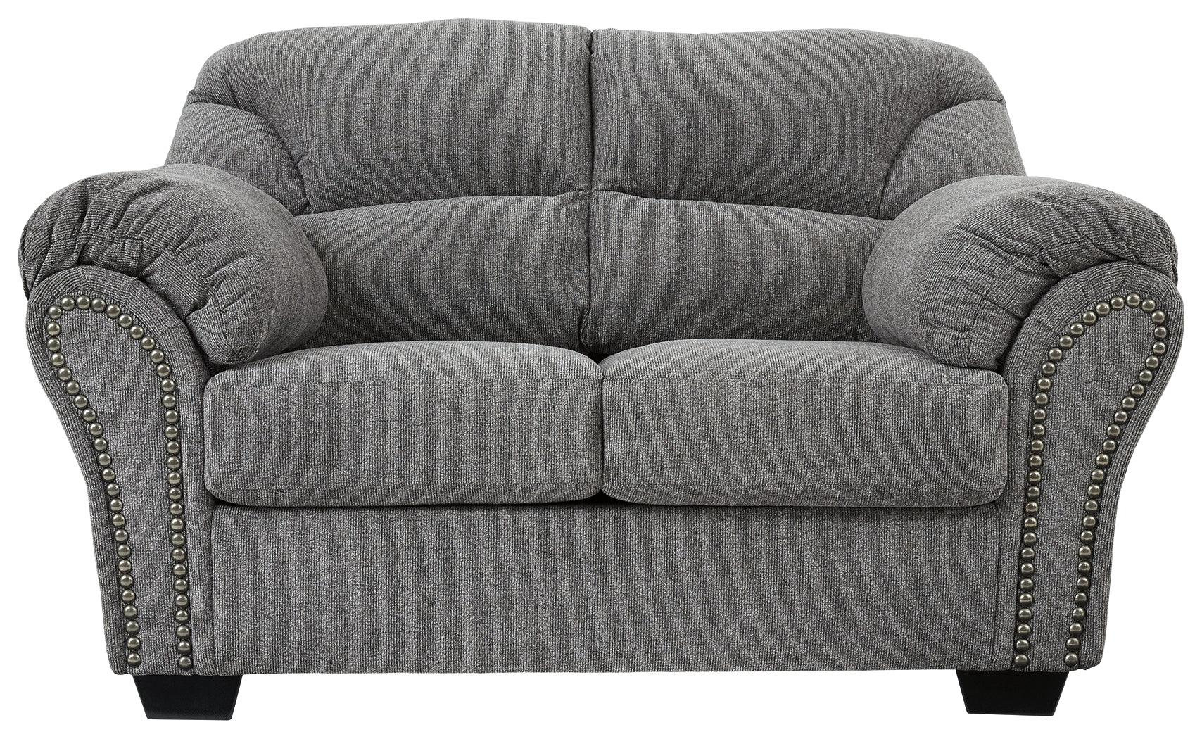 Front view of Allmaxx Pewter Chenille Loveseat