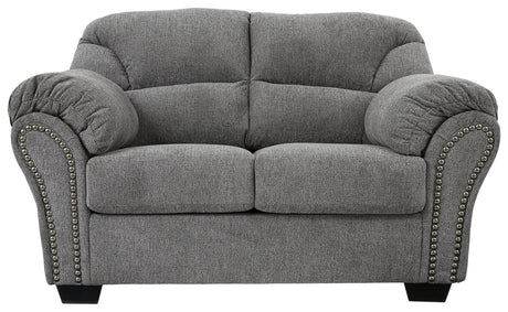 Front view of Allmaxx Pewter Chenille Loveseat