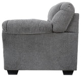 Side profile of Allmaxx Pewter Chenille Loveseat