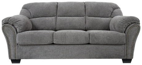 Head-on side view of sofa