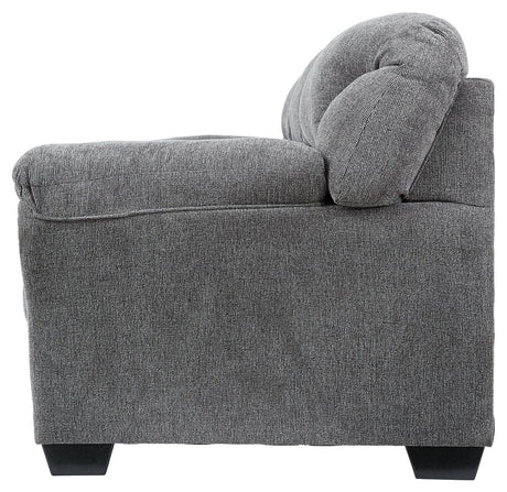 Side profile of Allmaxx Pewter Sofa