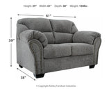 Dimension diagram of Allmaxx Loveseat
