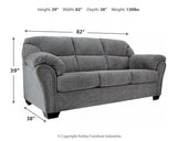 main view of Allmaxx Pewter Chenille Sofa furniture