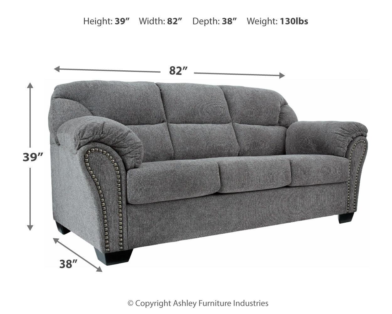 main view of Allmaxx Pewter Chenille Sofa furniture