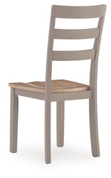 Harperfeld Natural/Gray Dining Chair — back view