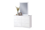 Galen White bedroom set nightstand and chest details
