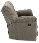 Alphons Putty Reclining Loveseat side profile