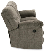Alphons Putty reclining sofa, side view showing arm and cushion detail