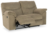 Alphons Briar Reclining Loveseat open recline side angle