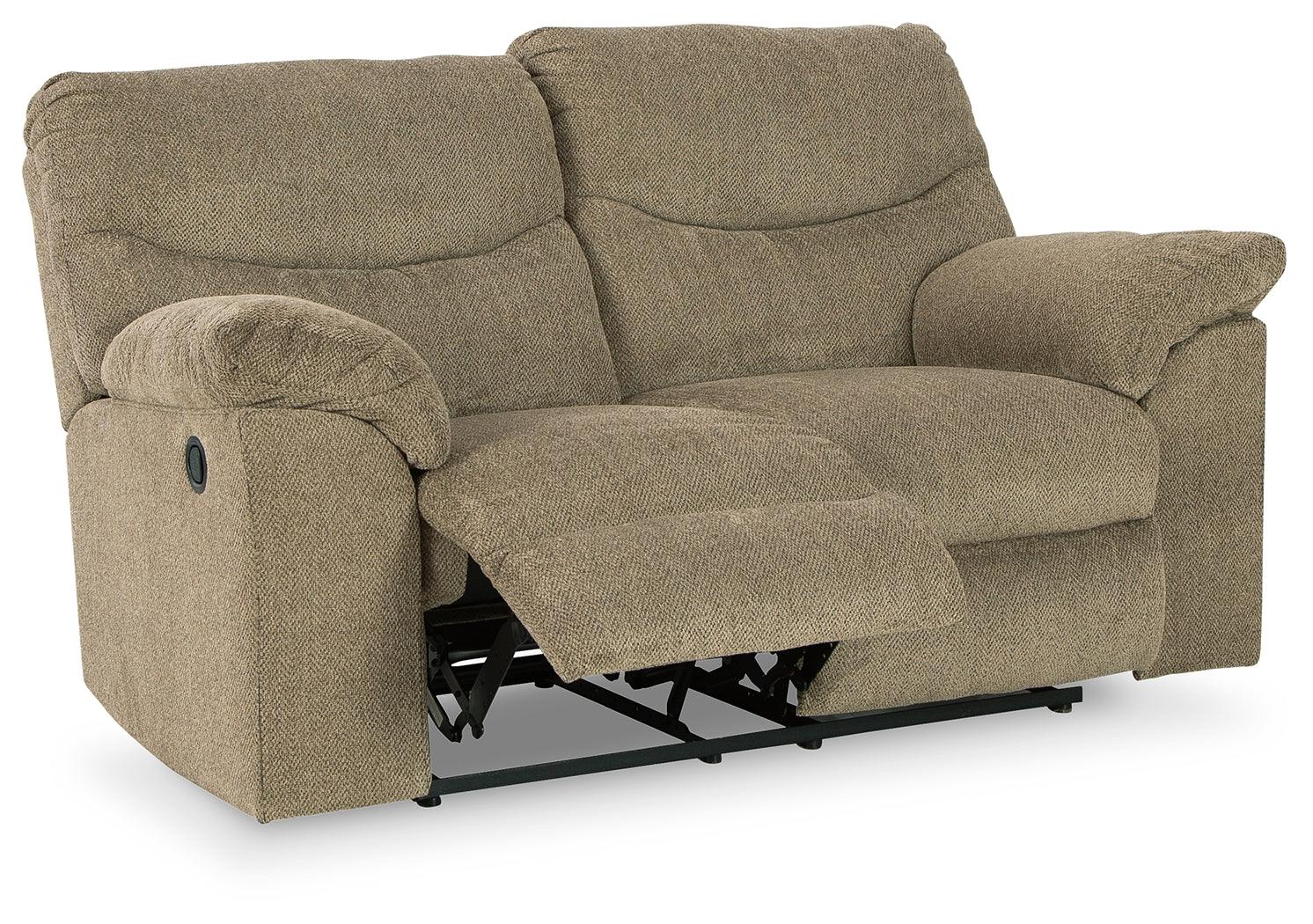 Alphons Briar Reclining Loveseat open recline side angle
