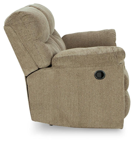 Alphons Briar Reclining Loveseat side profile