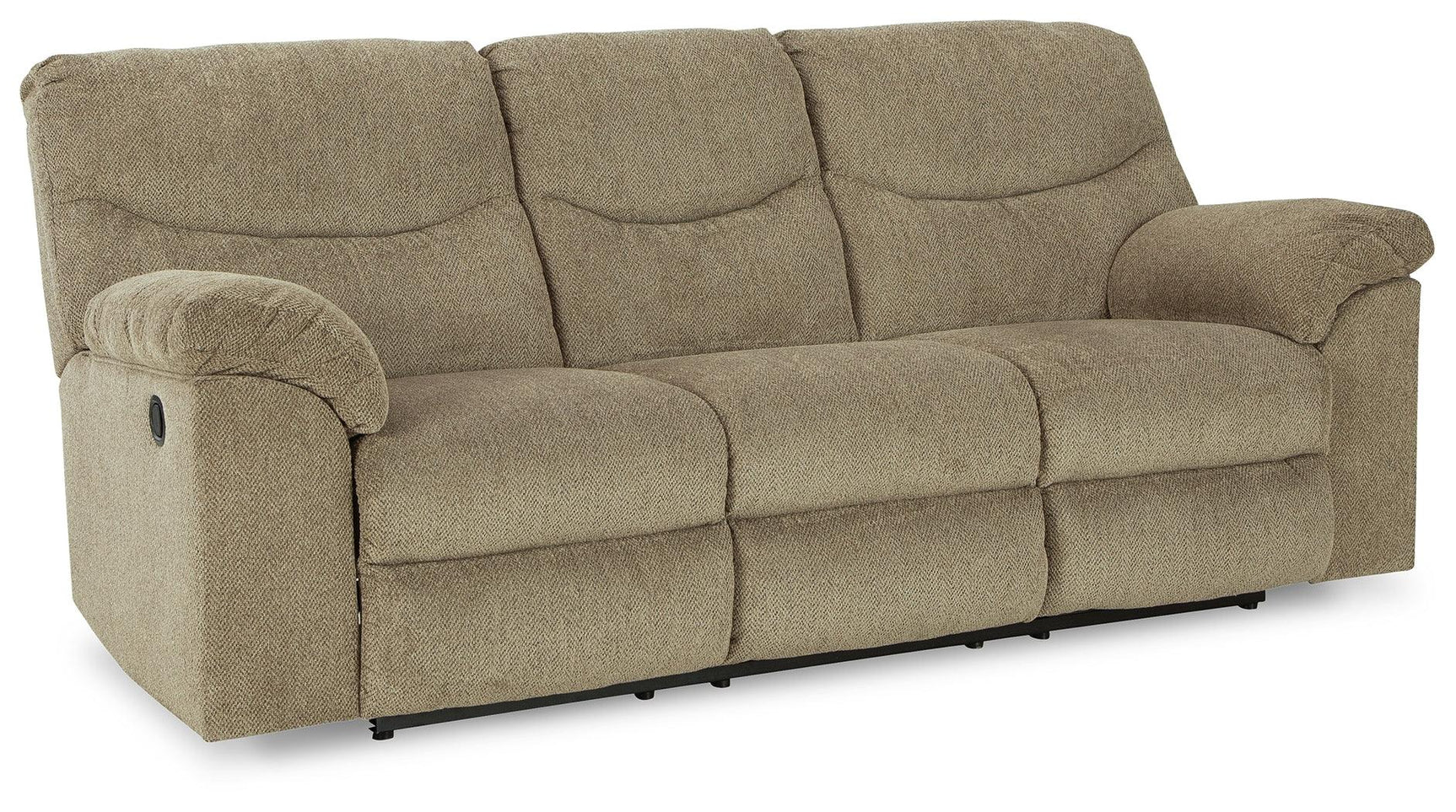 Alphons Briar Reclining Sofa side angle with recliners open