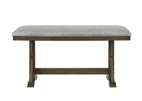 Front view of matching bench included in set