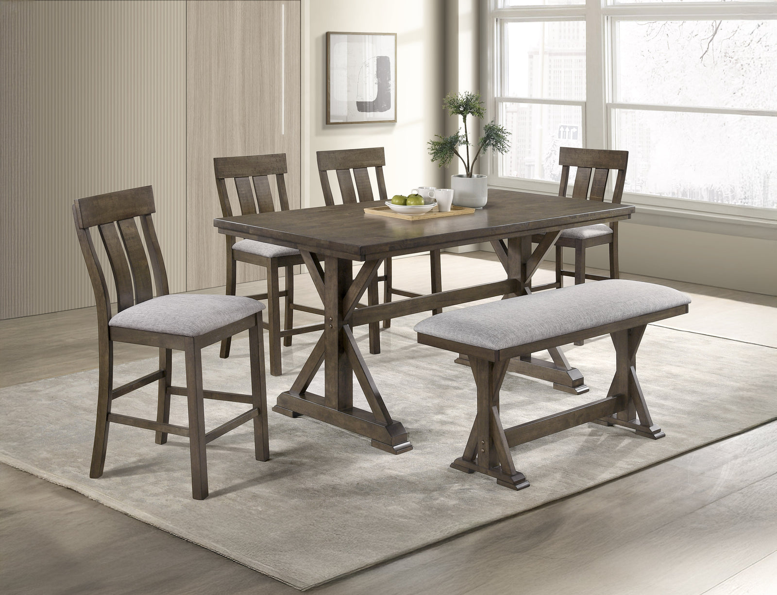 main view of Lloyd Dark Gray Rectangular Counter Height Set furniture