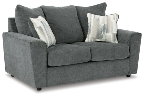 Stairatt Gravel Chenille Loveseat side view