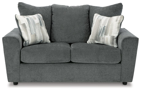 Stairatt Gravel Chenille Loveseat head-on view