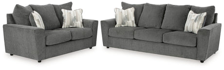 Stairatt Gravel Sofa and Loveseat side view