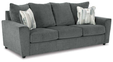 Side view of Stairatt Gravel Chenille Sofa