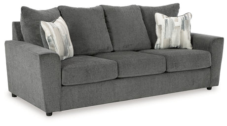Stairatt Gravel Sofa and Loveseat angled perspective