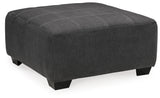 Side angle of Ambee Slate sectional sofa with ottoman