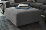 Front view of Ambee Slate sectional sofa with ottoman