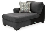 Close-up detail of Ambee Slate sectional sofa upholstery