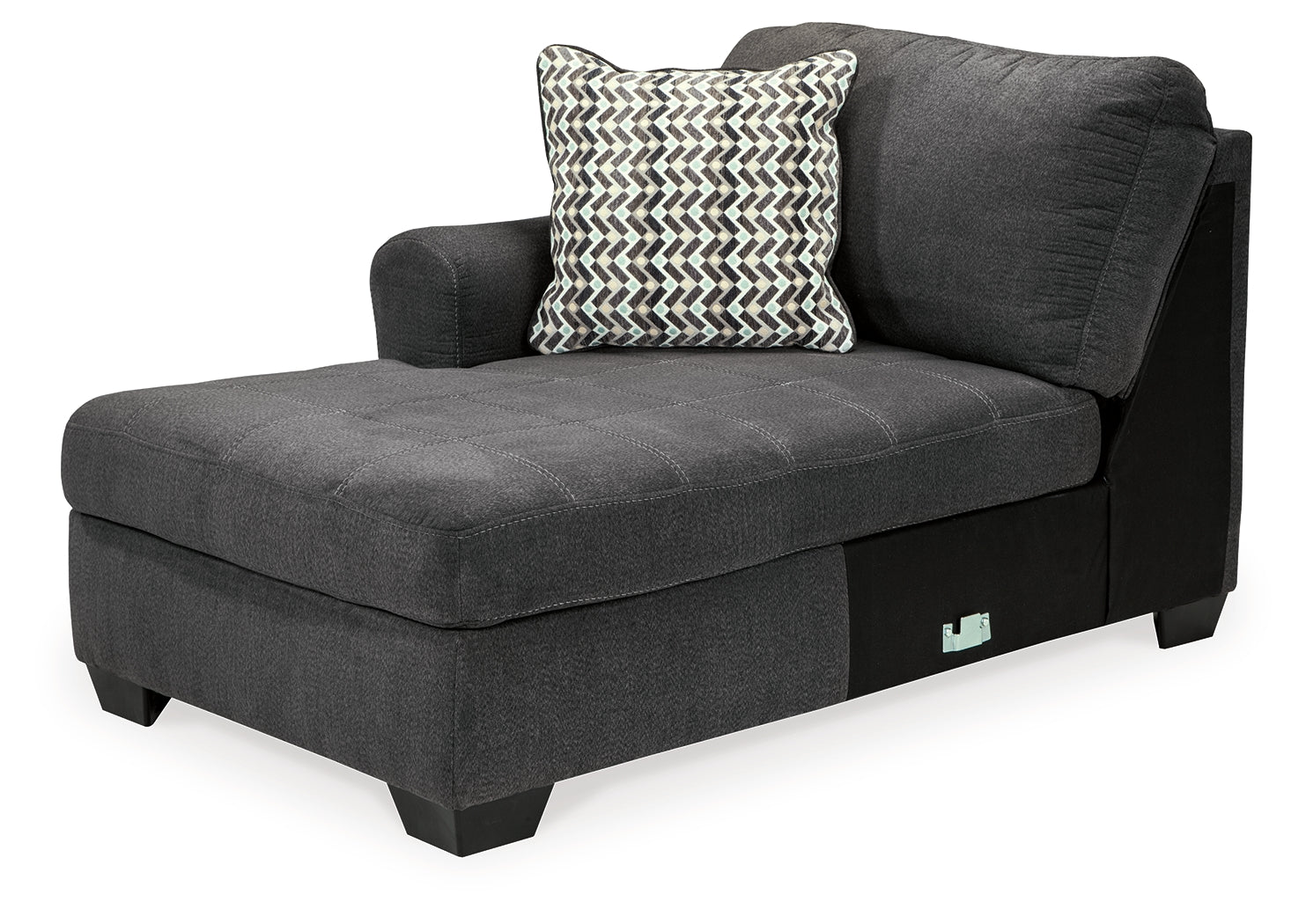 Close-up detail of Ambee Slate sectional sofa upholstery