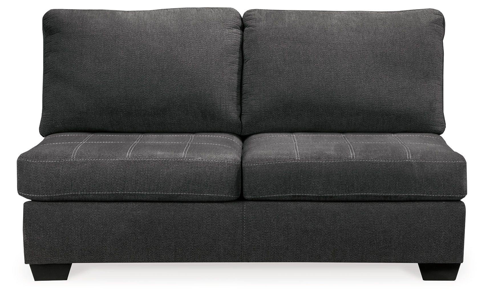Room view of Ambee Slate sectional sofa with ottoman