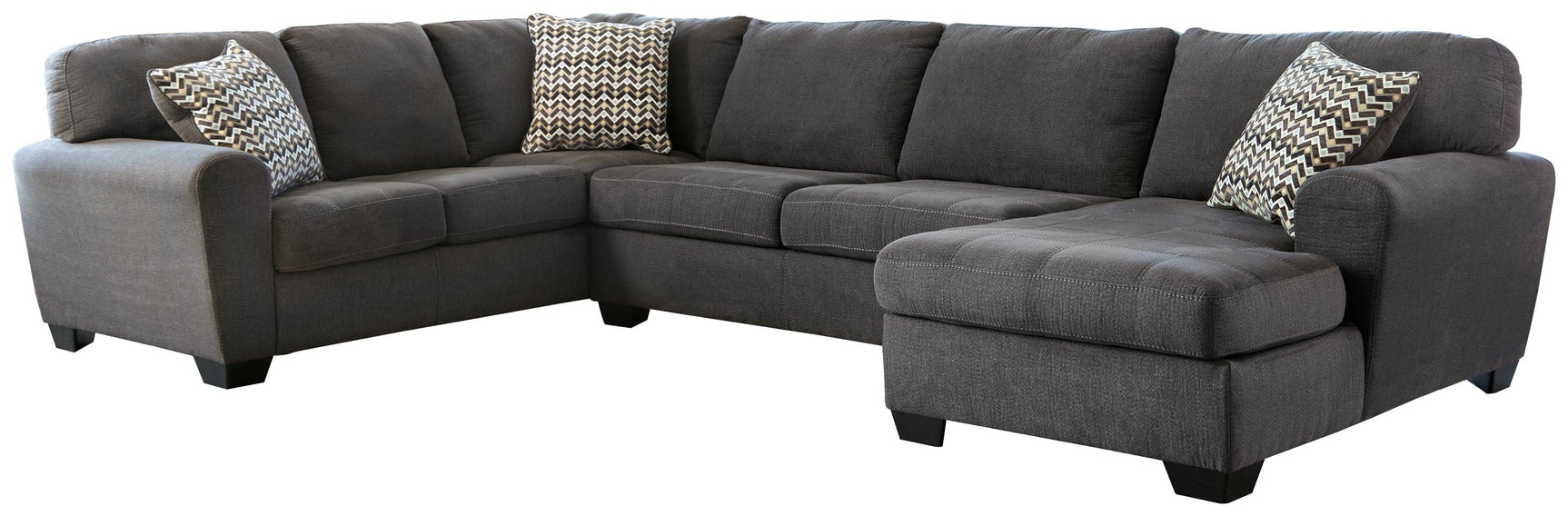 Alternate side angle of Ambee Slate sectional with chaise