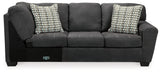 Ambee Slate sectional sofa with ottoman, front angle