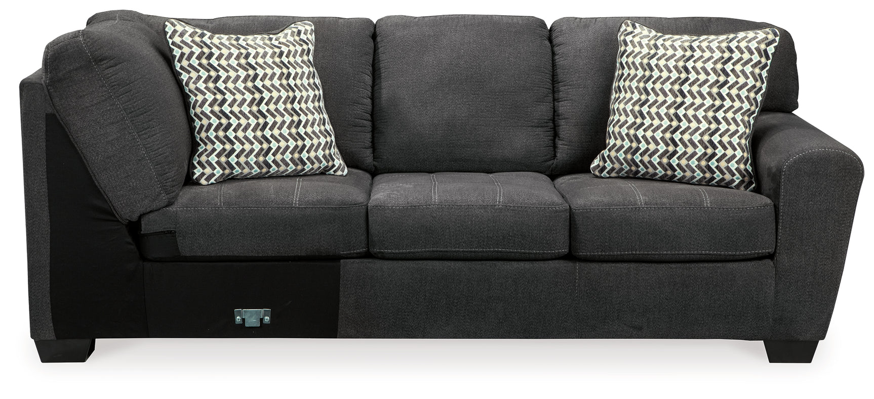 Ambee Slate sectional sofa with ottoman, front angle