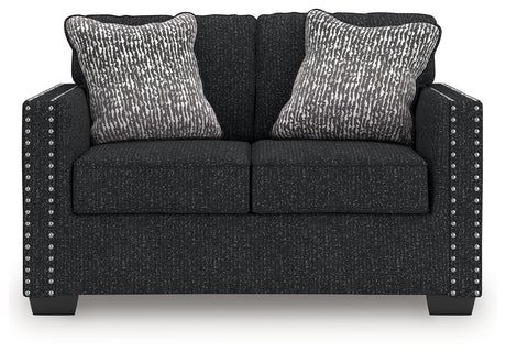 Jasmine Peaks loveseat head-on view