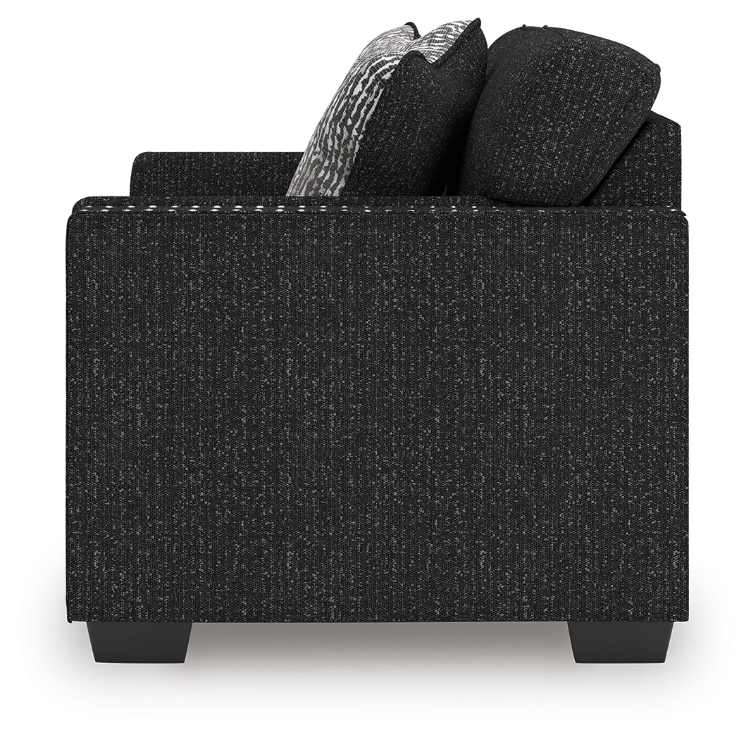 Jasmine Peaks loveseat side alternate angle
